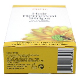 Gigi Strips Body Hair Removal 12 Strips (24 Applications) (2 Pack)