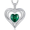CDE Women's 925 Sterling Silver Forever Love Heart Birthstone Pendant