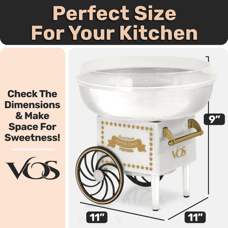 Cotton Candy Machine Kit - White Retro Cotton Candy Maker,