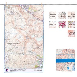 LIFEVENTURE Giant Towel (Snowdown Map Print), Multi, One Size