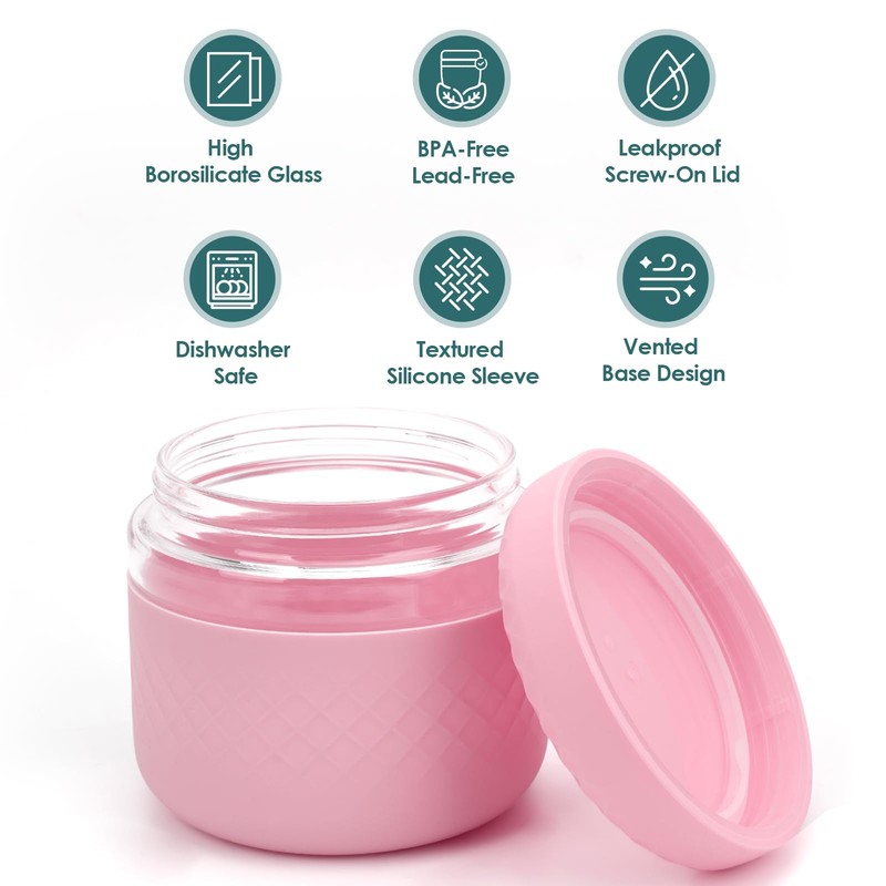24 oz Glass Lunch Bowl Container with Lid | Leak