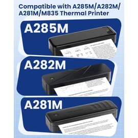 Thermal Paper A4 for Portable Printer A285M/A28U/A28/M08F/M832//M834, Compatible with, Thermal Paper Printer Paper, 210 x 297 mm, 100 Sheets