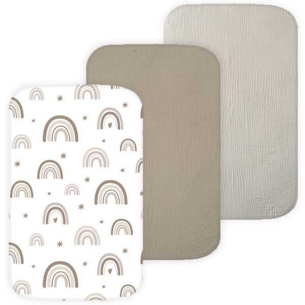Muslin Bassinet Sheets Compatible with Mika Micky, Ronbei, Papablic Baby