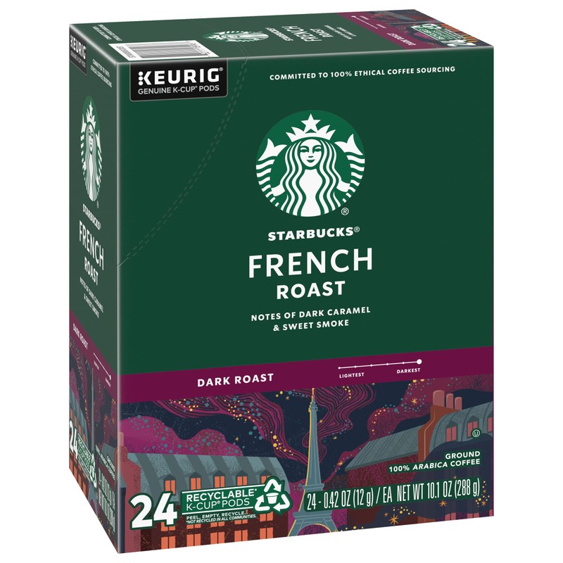 Starbucks French Roast Dark Coffee K-Cups 24-Count (Pack of 2)