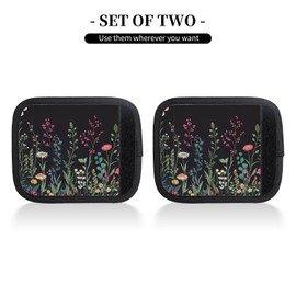 Wildflower Plant Luggage Handles Wrap Grips For Suitcases Luggage Travel Accessories For Airplane 2pcs