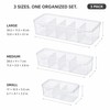 3-Pack Transparent Cable Organizer Storage Boxes with Lids and Dividers
