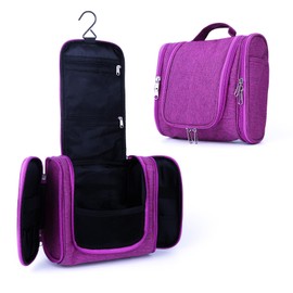 PSBP BEAUTY Men’s Hanging Travel Toiletry Bag, Premium Portable Small Organizer Bag for Traveling Men & Women, for Organizing Toiletries, Travel Essentials, Makeup Products, Bathroom Supplies, Purple