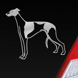 Car Sticker in your favourite colour Greyhound Dog Animal Pet 10 cm Car Window Sticker, Silver
