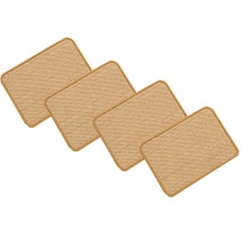 SHENGOCASE 4-Pack 10" x 12" Sisal Cat Scratching Mat Pad with Hook & Loop Tapes for Wall Couch, Window Perch, Cat Wall Furniture Shelves