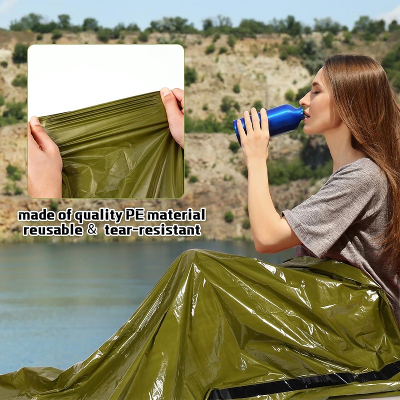 ROOBUCK Emergency Sleeping Bag 2 Pack Lightweight Survival Sleeping Bags