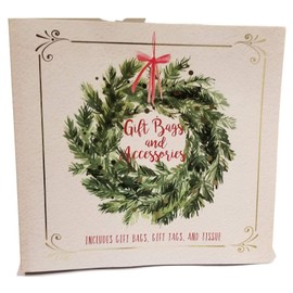 Set of (4) Christmas Gift Bags, (10) Gift Tags and Tissue Accessories Kit