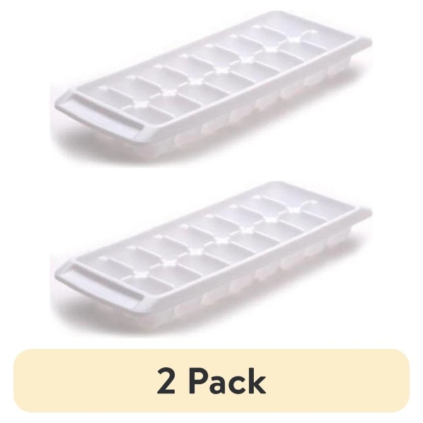 UNBRANDED (2 pack) Quick Release Ice Cube Tray, Plastic, White,