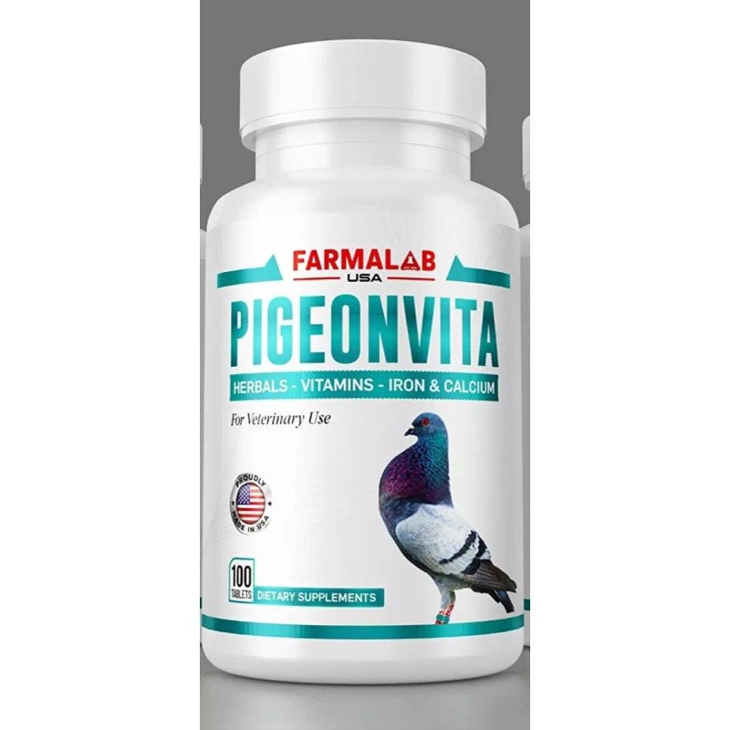 farmalab PIGEONVITA VITAMINA COMPLETA para PALOMAS MULTIVIT Pigeon 100 TABLETAS