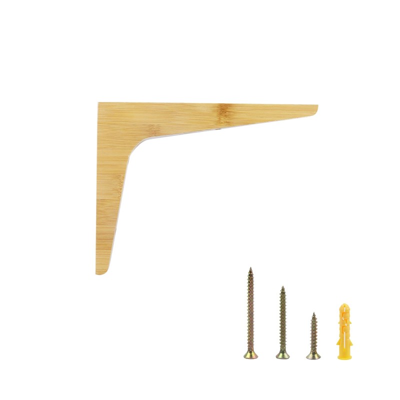 Antrader 2PCS Wooden Shelf Brackets,Solid Wall Mount Wood Shelf Bracket,Wood