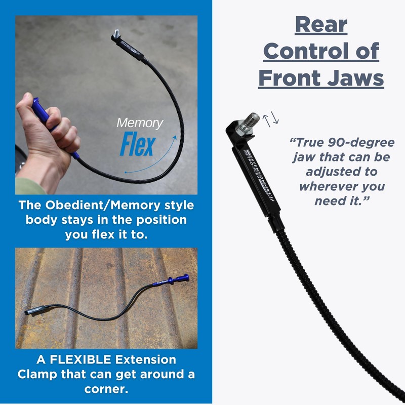 TITE-REACH Retro-Flex Extension Clamp, 24" Memory Flexible Mini Vise Tool,