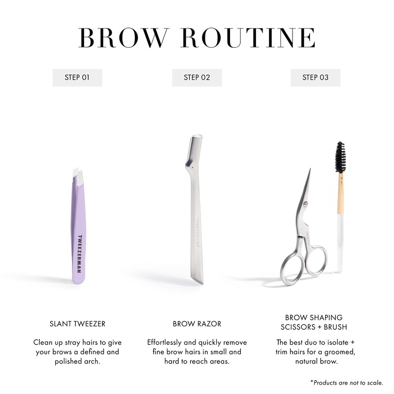 Tweezerman Exclusive Eyebrow Razor & Lavender Mini Slant Tweezer Set