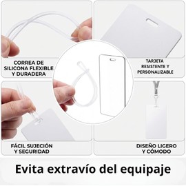 Identificador de Maletas Resistente Tag Acrílico para Maletas Transparente Rectangular o Circular Set 20 Piezas Etiqueta de Acrilico para Equipaje, Mochilas o Bolsas con 3 mm de Grosor (RECTANGULARES)