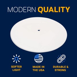 KastLite Round Lamp Shade Diffuser – 1/8” Thick Frosted White Acrylic Disc with 3/8" Center Hole – Softens Drum, Table, Pendant & Ceiling Lights – 17"D Lampshade Cover Fits 17.5-19" Openings