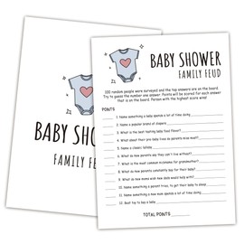 Baby Shower Family Feud Game - Pack of 30 Game Cards 1 Answer Key, Baby Shower Game for Boy & Girl, Baby Shower Decorations, Baby Feud Game Supplies-02