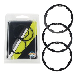 Haosie 3pcs Bike Cassette Spacers, Bike Spacer, Bike Headset Washer, Bracket Axle Washer, 3 Size 1mm 1.5mm 2mm Aluminum Alloy Bike Flywheel Hub Spacer Bike Bottom Bracket Axle Washer Gasket