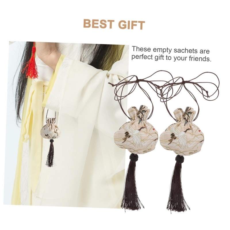 BIUDECO 2pcs Drawstring Sachet Bags Lightweight Empty Bags for Jewelry