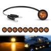 Nilight 3/4Inch Round Marker Light 10PCS Amber LED Clearance Light
