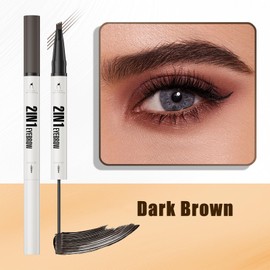 Microblading Eyebrow Pen, Microblade Eyebrow Pencil Dark Brown, Long-Lasting Quick-Dry Waterproof Eyebrow Pen & Brush Stroke Dual-Ended For Parties/Daily Use