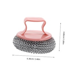 FOMIYES 6pcs Detachable Handle Stainless Steel Pot Scrubber Heavy Duty Non Stick Dish Scrubber for Kitchen Cleaning Durable Metal Sponge for Pots Pans