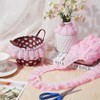 GORGECRAFT 5m*50mm Double Layer Chiffon Lace Edge Trim Pink Pleated