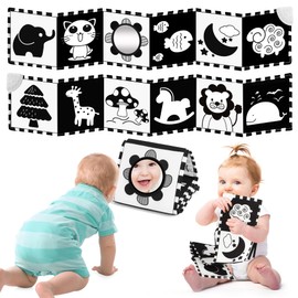 BBWOO Black and White Baby Toys - High Contrast Baby Toys for Newborn Brain Development - Tummy Time Toys - Soft Book - Infant Toy 0-3-6-12 Months - Visual Stimulation Baby Boy Girl Gift