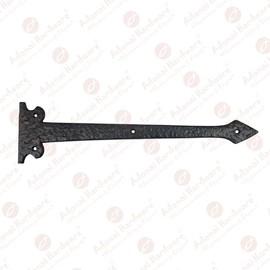 Adonai Hardware 13.90 Inch ''Agee'' Heavy Duty Aluminum Strap False or Faux or Dummy Hinge Front (4 Pack, Matte Black) for Vintage Barn Doors, Gates, Furniture, Garage, Shutters and Fences