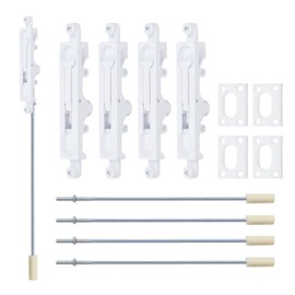 UTALIND 4Pcs Metal Lever Extension Flush Bolt, French Door Hardware Mount Extension Bolts for Store School Office Apartments Doors (White)