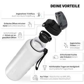 720°Dgree uberBottle Water Bottle, softTouch with Sieve, BPA-Free, XL Water Bottle for Gym, Workouts, Fitness, Sports, Outdoors, Large Sports Bottle Made of Tritan, Lightweight, Shockproof – 1.5 L