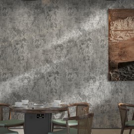 Magielif 24"x394" Thick Grey Concrete Wallpaper Peel and Stick 3D Wide Matte Vinyl Gray Cement Texture Contact Paper Waterproof Removable Self-Adhesive Tile Sticker for Kitchen Bedroom Bathroom Office