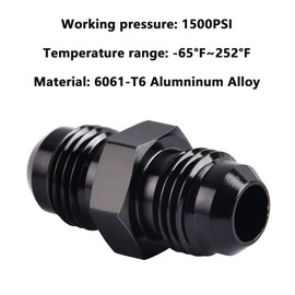 Straight 4AN to 4AN Male Flare Coupler Union Straight Fuel Hose Fitting Black (2PCS)