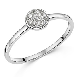 MATERIA by Matthias Wagner Women's Ring 925 Silver with Zirconia Stones in White Rhodium-Plated, Zirconia, Cubic Zirconia