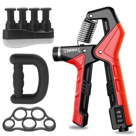 Hand Grip Strengthener, Forearm Strength Trainer - Adjustable Resistance 11-220Lbs Hand Gripper with Counting, Hand Exercise for Quickly Increasing Wrist Forearm and Finger Strength (Red)