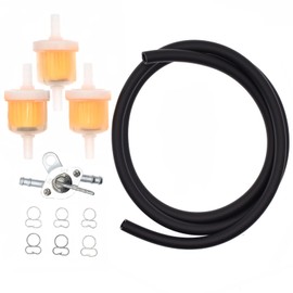 Royitay Petrol 6 mm Diameter Fuel Filter Kit Fuel Line Petrol Switch of the Petrol Tap Hose Line for 50cc 70cc 90cc 110cc 125cc 150cc for Gas Generator Engine Replacement Part