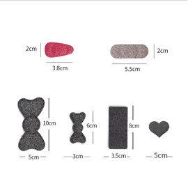 Kamipita Super Mini Series 3 Pcs Cute Velcro Hair Clips, Glitter, Glitter Hair Clips, Hairpins Hair Elastic and Short Hair(3.8*2cm, Champagne)