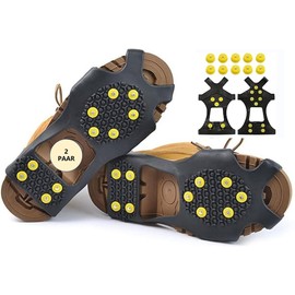 2 Pairs of Spikes for Shoes Winter Shoe Spikes Shoe Claws Shoe Spikes Non-Slip Sole Crampons for Shoes in Winter Snow Spikes Shoe Spikes Shoe Claw Snow Chain for Boots
