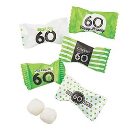 60th Birthday Buttermints (108 Individually Wrapped mints) Party Supplies