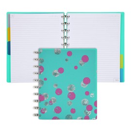 Talia Discbound Notebooks, Planner, Customizable, (yBounce Taffy w/Aluminum Silver Discs, Midsize (7.5in x 9.75in))