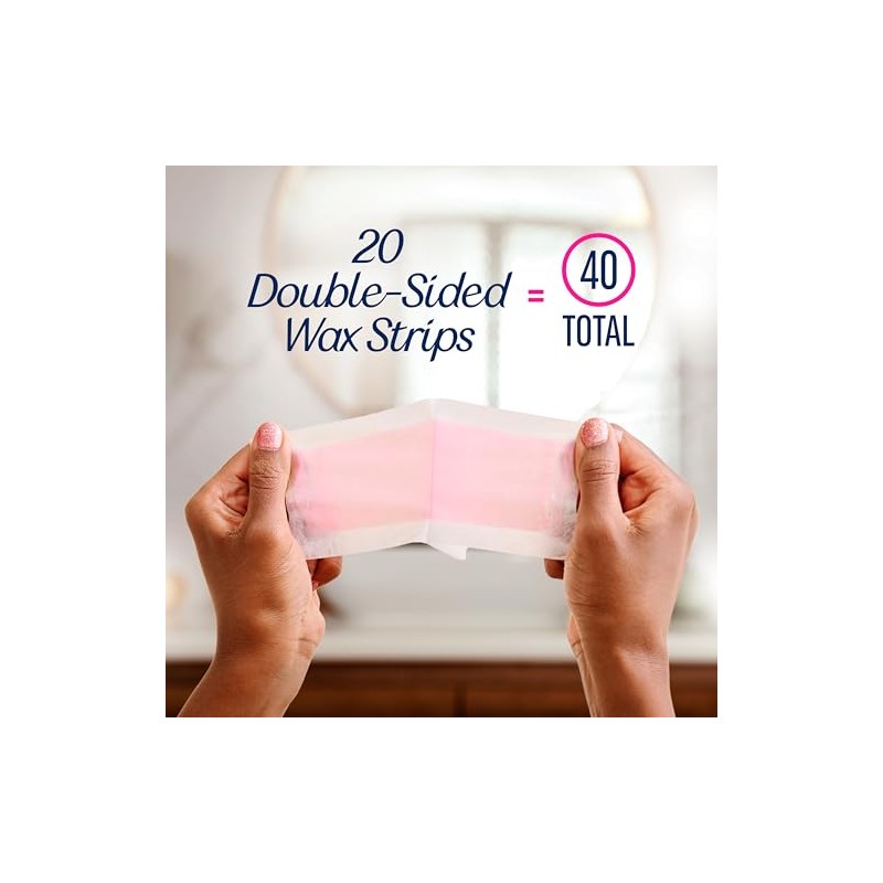 Veet Leg and Body Hair Remover Cold Wax Strips, 40