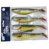 PetrisCatch Set of 4 Perch Rubber Fish + 4 Steel