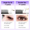 SEEDEW Single Tip 2D Y Lash Extensions, 0.07mm D Curl