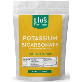 Potassium Bicarbonate (8oz) | Packed in Canada| Leavening Agent; Acid Reduction Powder| Used for Winemaking, Baking, and Plants| by Elo’s Premium