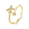 925 Sterling Silver Gold-Plated Ring for Women, Airplane Statement Ring,