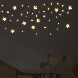 Suitcase Company GPT Glow in the Dark Sticker Wall Sticker Star Starry Sky Luminous Night Sky Stylish Cute Children's Room Ceiling Wall Stairs Dark Pink