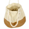 TWO TONE WATERPROOF LARGE TOTE BEACH BAG ROPE HANDLES NAUTICAL