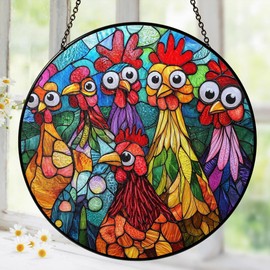 Divertido atrapasoles para colgar en ventanas con gallo, para amantes del pollo, regalos para mujeres, pollos, mamás, abuela, gallo, decoración del hogar para Navidad, día de la madre